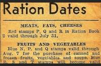 Ration schedule in the newspaper